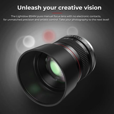 85mm F1.8 Portrait Manual Focus Lens For EF/EF-S Mount DSLRs No Autofocus Creamy Bokeh Sharp Detail Easy Manual Control