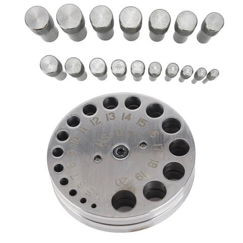 Pro Grade Steel Disc Cutter Set For Jewelry Making With Round Pendant Punch Tool And Six Dies, Flat Bottom For Accurate Punching
