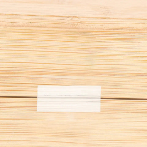Self-Adhesive Small Box Hinges Set, 4 Pieces, 80x33mm, mounted on wooden surface, showing strong acrylic adhesive bond