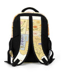 Back view of Vintage Botanical State Flower Map Backpack For Everyday Carry, Unisex Large Capacity Daypack with padded straps.