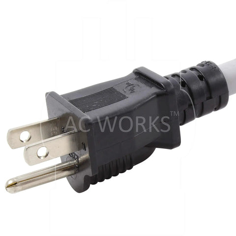 Top Tier One Foot 12 3 Awg Electric Vehicle Charging Adapter Plugging Standard Household Outlet directly into Nema 6 20 receptacle plug close-up view.
