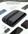 Premium Leather Car Seat Gap Filler Organizer With Flexible Anti Drop Edge And Smart Compartment Design Secures Phones And Wallets.