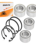 Front And Rear Wheel Bearings Kit With Circlips For Ranger Sportsman Ace Hawkeye Vehicle, includes sealed units and clip rings.