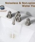 Noiseless non-splash water flow from 4 Inch Centerset Chrome Bathroom Faucet With Two Handles For 3 Hole Vanity Sink