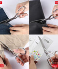 8 Inch Fabric Scissors For Sewing Professionals Ultra Sharp All Purpose Tailor Shears With Rust Resistant Stainless Steel Blades For Cutting Multi Layer Fabrics Perfect For Quilting, Dressmaking, And General Sewing Projects. cutting denim, leather, canvas, and paper cards