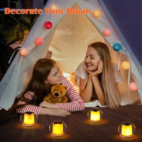 Solar Powered Floating LED Glow Balls 4 Pack With IP68 Waterproof Build, 3 Modes And Flickering Flame Effect, Flameless Tea Lights For Outdoor Pool Spa Bath Lawn And Party