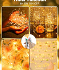 78Ft 240 LED Fairy Lights Battery Operated With Timer And Remote, displayed in various cozy indoor settings