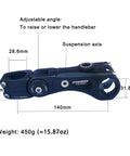 Suspension Bike Stem 100mm Shock Absorbing Handlebar Stem with 28.6mm steerer, 31.8mm bar, adjustable angle, and suspension axis.