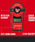 Front view of 2-In-1 Laser Level And Stud Sensor Pro Grade Tool With Self Leveling Beam, 1/8 Inch Accuracy, focusing on features.