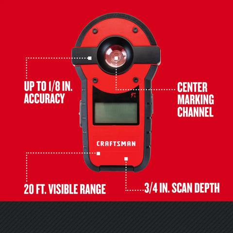 Front view of 2-In-1 Laser Level And Stud Sensor Pro Grade Tool With Self Leveling Beam, 1/8 Inch Accuracy, focusing on features.