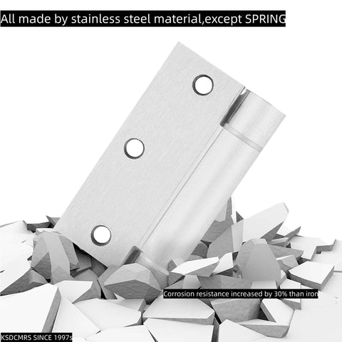 3 And A Half Inch Self Closing Stainless Steel Door Hinges Built Tough For Everyday Use Heavy Duty Spring Loaded Auto Close Adjustable