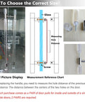 Stainless Steel Clear Acrylic Door Hardware Kit for front doors installation guide and measurement instructions.