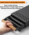 Sturdy Espresso Knocker Drawer And Coffee Knock Box With Shock Absorbing Removable Knock Bar, featured with a wooden handle.