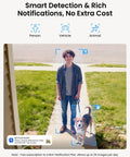 Man and dog detected by 2K Outdoor Video Doorbell Camera With 5G And 2.4G WiFi, Wired Setup, Smart Detection feature active.