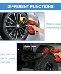 5 Piece Car Buffing Sponge Pads Kit For Drill Attachment shown polishing wheel with cone and ball shaped pads