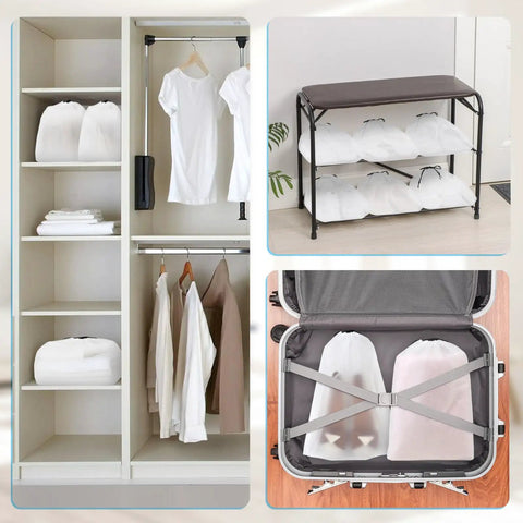 18 Pack Travel Shoe Bags For Packing And Organization, clear bags in closet, shoe rack, and suitcase, 15.7 x 11.8 inches