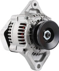 Road Ready 12 Volt 125 Amp Alternator For Kubota UTV With Internal Regulator And Integrated Cooling Fan, close-up view.