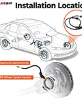 Installation diagram highlighting Front ABS Wheel Speed Sensor Pair Fits 2008 Through 2014 Nissan Rogue And 2008 To 2012 X Trail 2.5L.