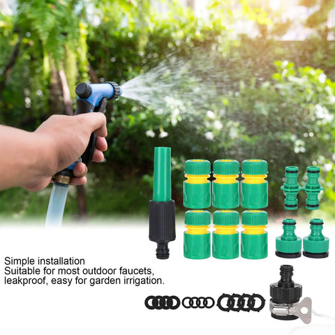 Heavy Duty 24 Pcs Hose Connector Fitting Set With G1/2 Quick Connect Garden Hose Repair Kit, ABS Water Pipe Joints And Couplings For Irrigation Car Washing And Pet Bathing That Is Totally Sick, for outdoor faucet and hose repair