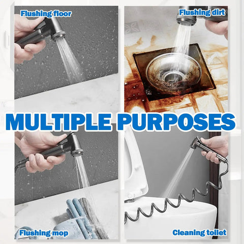 Handheld Bidet Sprayer For Toilet Kit With Ergonomic Grip and Easy Install Bidet Attachment showing multiple uses.