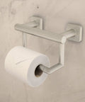 Duro ADA Wall Mounted Toilet Paper Holder Satin Nickel Finish With Metal Construction For Rugged Use Rust Resistant