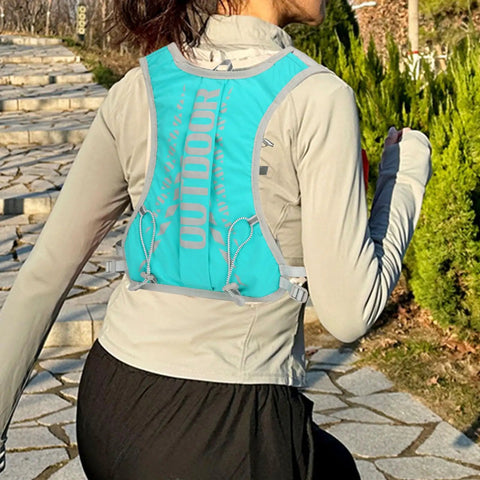 Person running with Hydration Backpack For Hiking And Trail Running 5L With Adjustable Straps Lightweight Water Vest