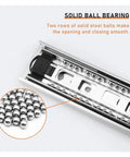10 Pairs 22 Inch Drawer Slides, Rear Side Mount, Bottom Mounted Concealed Design, Pro Grade Heavy Duty Rails For Cabinets And Furniture, Smooth Quiet Action, Built Tough Steel solid ball bearing close-up