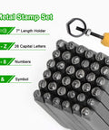 Pro Grade Metal Stamping Kit With 36 Stamps Including A To Z 0 To 8 And Ampersand Symbol Twelve Point Five Millimeter Size