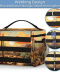 Flower Cactus Desert Tactical Lunch Bag For Men And Women with webbing and storage details.