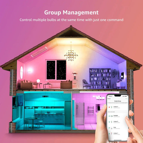 Smart LED Color Changing Bulbs With Alexa And Google Assistant, Voice Controlled Mood Lighting, RGB And Soft Warm White, app view