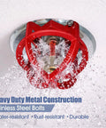 Heavy Duty Fire Sprinkler Head Guard Cage Built Tough To Take A Beating Solid Metal Protector Cover for Pendent setups spraying water.
