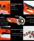Electric Pipe Threader Machine With 2300 Watt Motor And Four Carbon Steel Dies for threading, featuring ergonomic handle and replaceable carbon brushes.