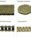 Gold 428H Motorcycle Chain With 140 Links And Chain Breaker For 125cc 150cc 200cc Mini Bikes Dirt Bikes Go Karts Compatible With SSR TaoTao