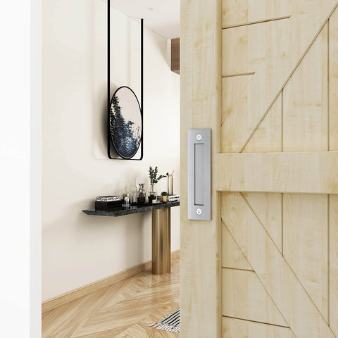 48 Inch Aluminum Bypass Sliding Door Hardware Kit Includes Two 8 Inch Barn Door Handles Commercial Grade Box Track Smooth Rolling Convex Rails