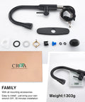 Matte Black Kitchen Faucet With Pull Down Sprayer And 3 Modes, High Arc 360 Degree Swivel, installation kit included