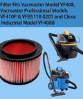 Fine Dust Cartridge Filter For Vacmaster Beast 5 Gallon Wet Dry Vac Series VF408 VF410P VFB511B 0201 And Cleva Industrial VF408B