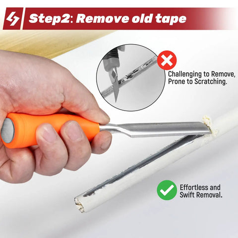 Removing tape with tool from All In One Golf Grip Regripping Kit With 5oz Solvent, 15 Grip Tapes, Tape Remover Tool, Hook Blade