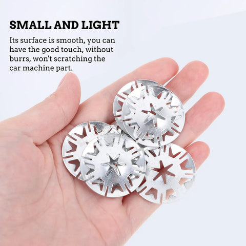 Inner Tooth Lock Washers And Heat Shield Clips Pack 100 Pcs shown in hand for size reference