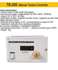 Pro Grade Magnetic Powder Brake Tension Controller Kit For Textile Machines, front view with control panel and settings display.