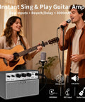 Compact Mini Electric Guitar Amp With 3.5mm Headphone Aux Input Dual 5W Speakers For Practice And Small Gigs in use by musicians