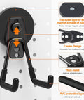 Heavy Duty Magnetic Hooks Set Of 3 For Garage And Workshop Industrial Grade Hangers With Rubber Coating On Metal Surface