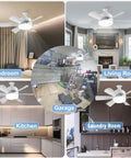 2 Pack Socket Fan Light With Remote, 18 Inch Low Profile Ceiling Fan Light Kit in bedroom, living room, garage, kitchen, laundry room