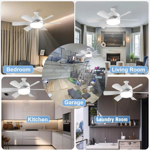 2 Pack Socket Fan Light With Remote, 18 Inch Low Profile Ceiling Fan Light Kit in bedroom, living room, garage, kitchen, laundry room