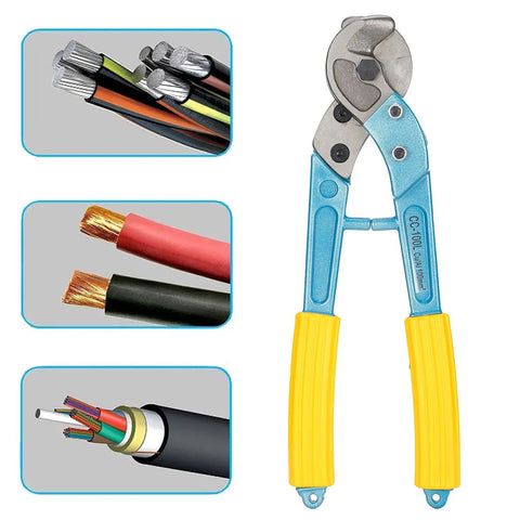 Long Arm Cable Cutter For Electricians, 100mm² Capacity, High Carbon Steel Blade, Aluminum Alloy Insulated Wire Cutter
