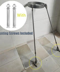 Heavy Duty Stainless Steel Chimney Support Bracket Kit With All Weather Roof Brace For Pellet Stove And Water Heater Vent Flue Pipe showcasing mounting screws included and stabilizing legs.