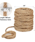 Coil of 5mm jute rope, 98 feet, with ruler measurement, heavy duty natural twine for crafts DIY projects garden bundling use