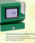 Heavy Duty Digital Time Recorder Featuring Solid Steel Construction And Bright Backlit Lcd Display with clear time readout.