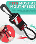 Two Pack Scuba Octopus Holder For Regulators With Elastic Loop And 360 Swivel Clip showing elastic loop detail