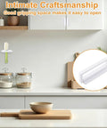 4 Pack Self Stick Cabinet Drawer Ring Pull Handles Plastic Quick Install No Drill Self Adhesive Pull Handles With Plate For Dresser Closet Cabinets And Glass Doors Smooth Low Profile Operation, white cabinet handle