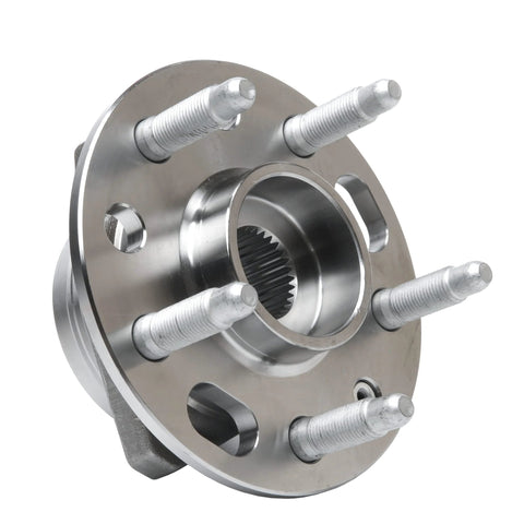 Front Or Rear Wheel Hub Bearing Assembly Set Of 2 For Buick Cadillac Chevrolet GMC Vehicles Fits Lacrosse CTS Equinox Impala Malibu Terrain Replaces 513288 951-301 13507374 Smooth Spin Quiet Ride Easy Install Beef Up Your Ride, close-up view showing metal construction